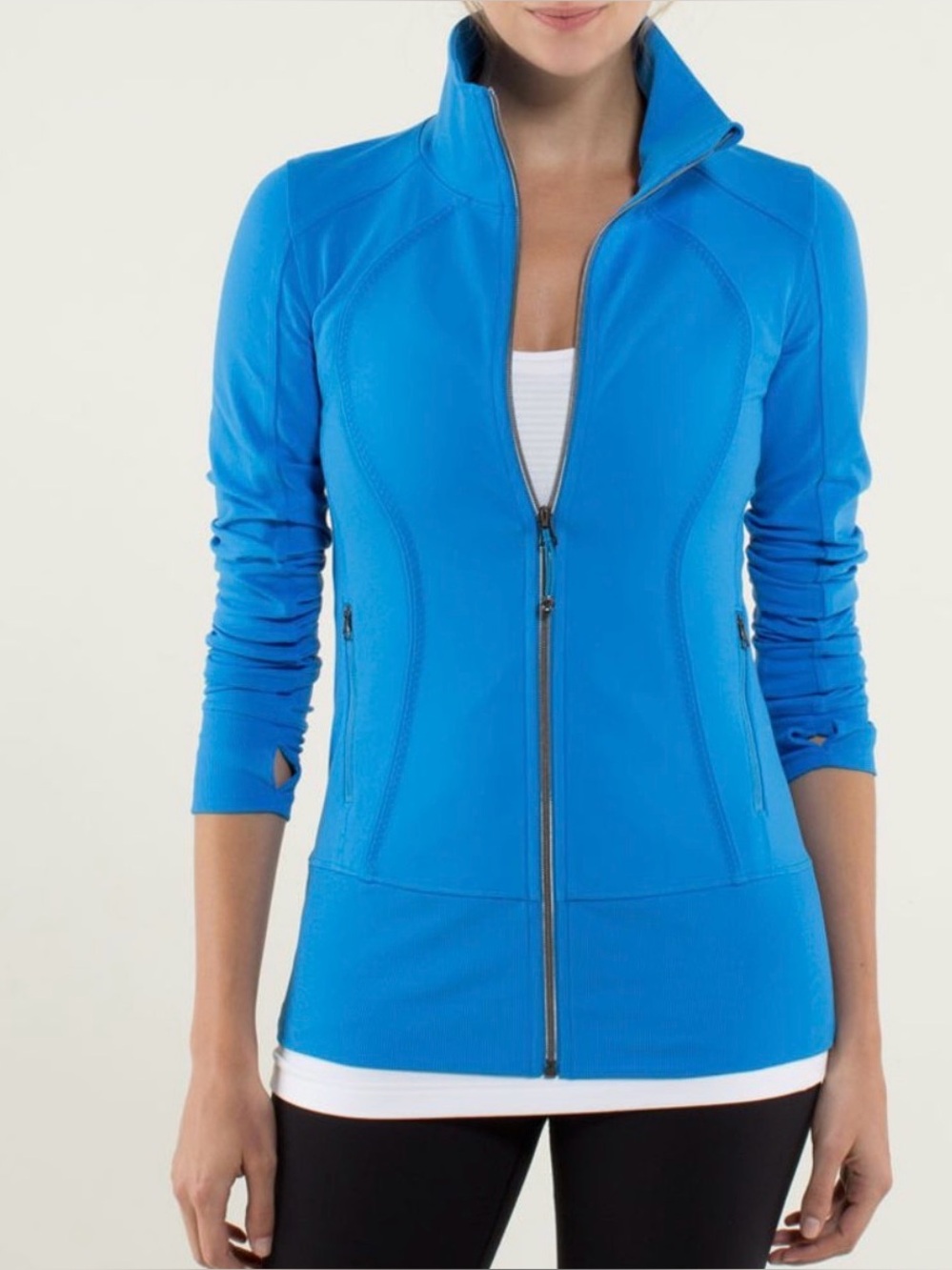 Lululemon asana jacket in blue. Define vibes